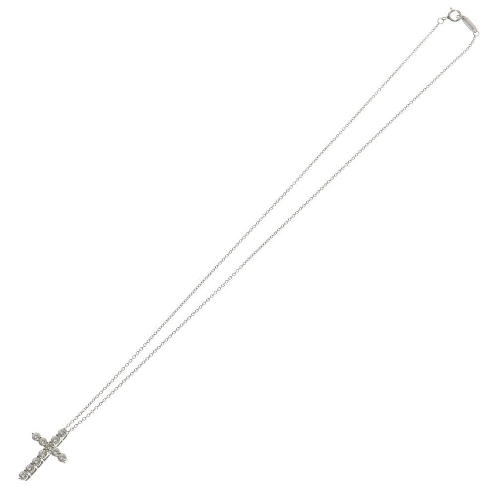 TIFFANY & Co.(ティファニー) Pt950プラチナ スモールクロス ダイヤ ネックレス シルバー