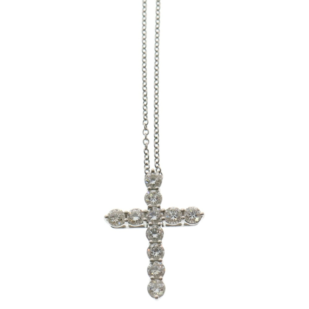 TIFFANY & Co.(ティファニー) Pt950プラチナ スモールクロス ダイヤ ネックレス シルバー