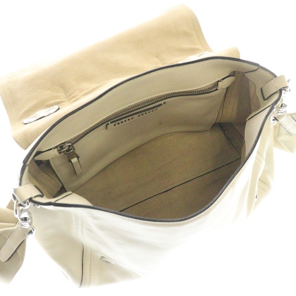 miumiu(ミュウミュウ) Grace Lux Small Leather Shoulder Bag 2way レザー ハンドバッグ ショルダーバッグ アイボリー