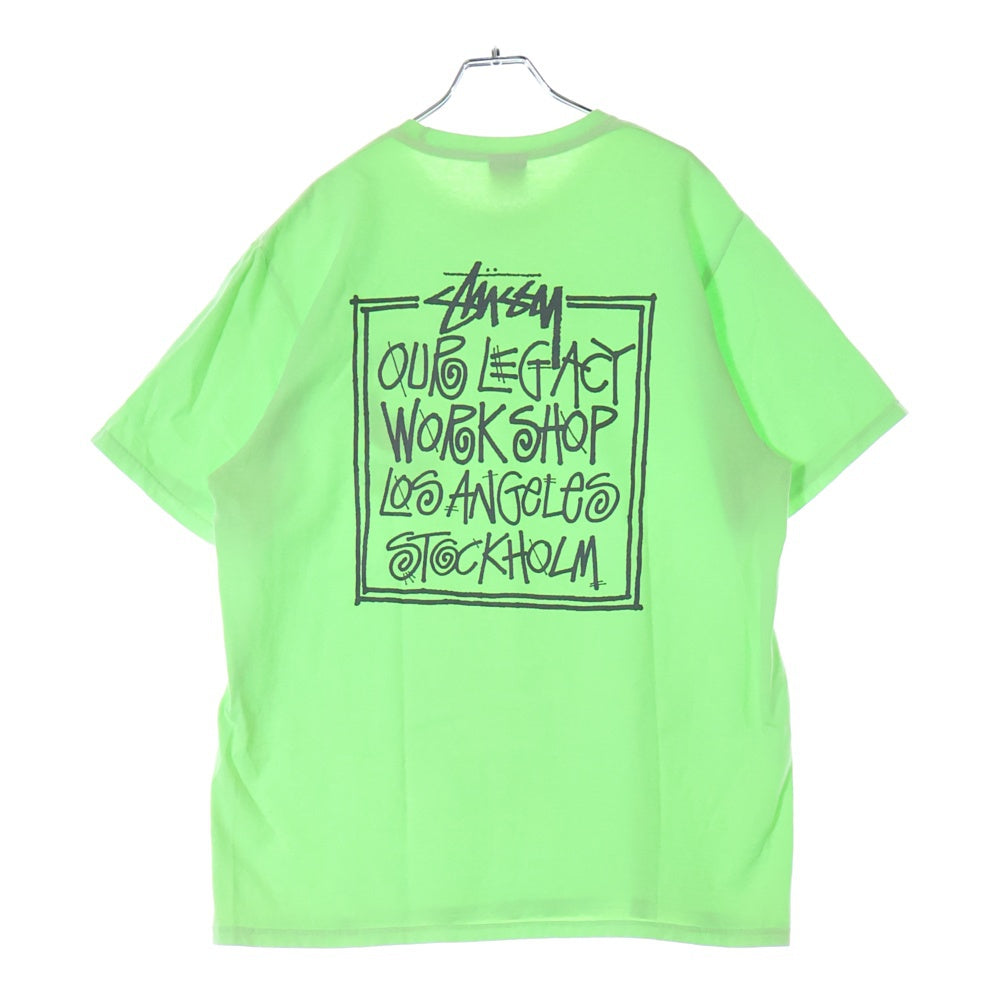 STUSSY(ステューシー) ×Our Legacy Frame Pigment Dyed Tee アワーレガシー フロントプリント 半袖Tシャツ カットソー グリーン