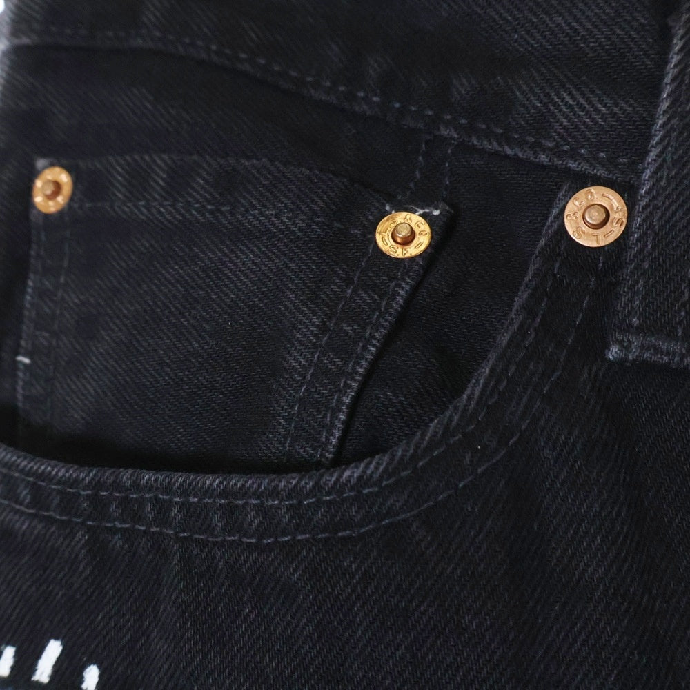 STUSSY(ステューシー) × Our Legacy × Denim Tears Pants 501JEAN アワーレガシー デニム ティアーズ 総柄デニムパンツ ブラック 40090455