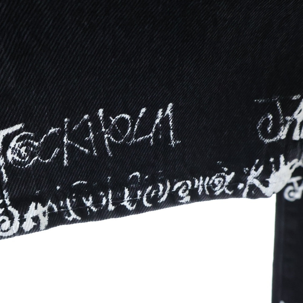 STUSSY(ステューシー) × Our Legacy × Denim Tears Pants 501JEAN アワーレガシー デニム ティアーズ 総柄デニムパンツ ブラック 40090455