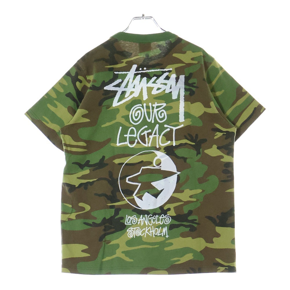 STUSSY(ステューシー) ×Our Legacy Work Shop Tee アワーレガシー フロントプリント 半袖Tシャツ カットソー カーキ