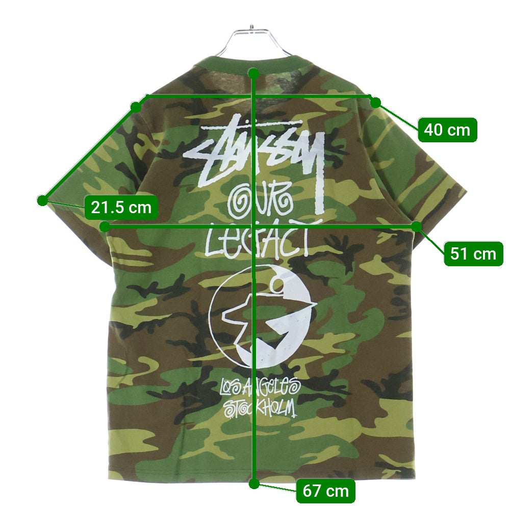 STUSSY(ステューシー) ×Our Legacy Work Shop Tee アワーレガシー フロントプリント 半袖Tシャツ カットソー カーキ