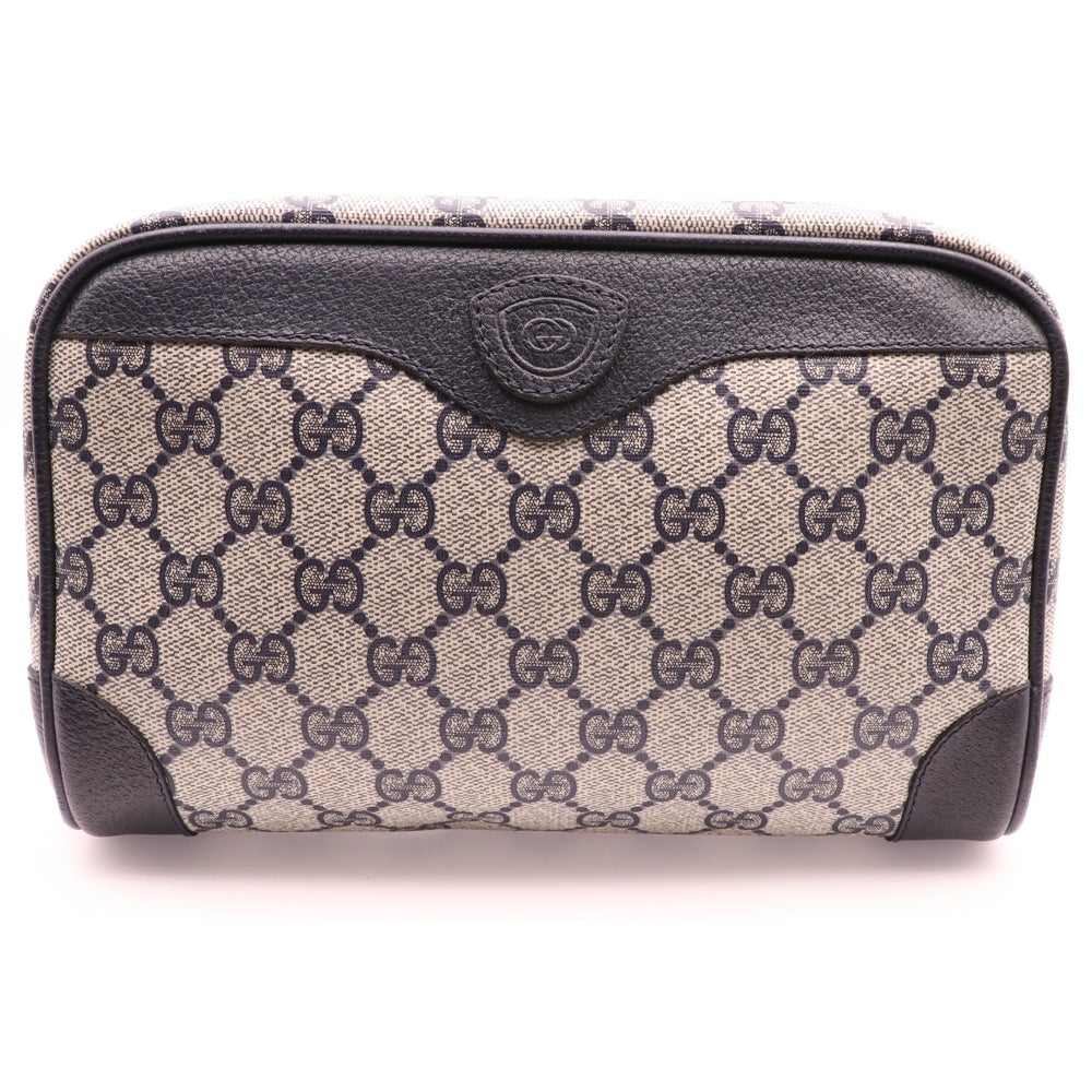 GUCCI(グッチ) GGキャンバス クラッチバッグ セカンドバッグ ベージュ/ネイビー 014.80.0094