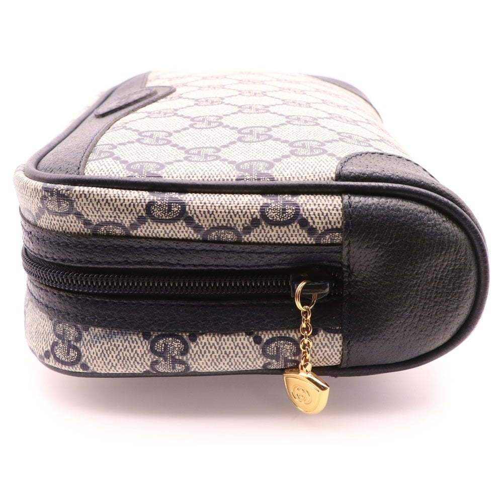 GUCCI(グッチ) GGキャンバス クラッチバッグ セカンドバッグ ベージュ/ネイビー 014.80.0094