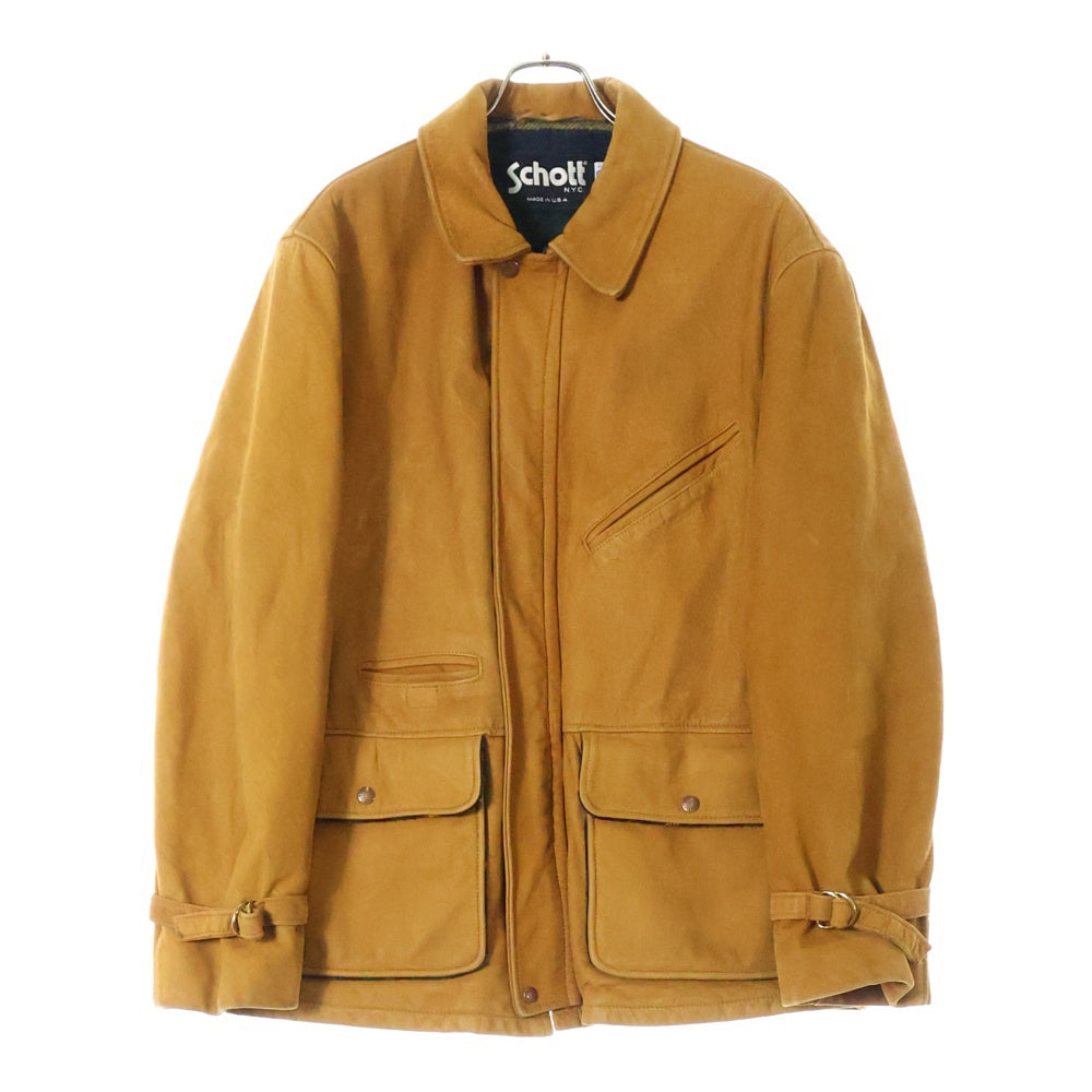 SCHOTT(ショット) ヌバックレザー ウールブランケット付き ジャケット コート ブラウン