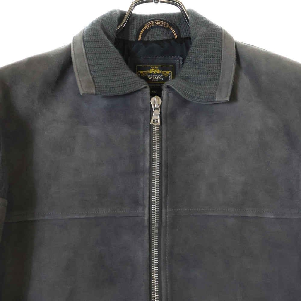 WTAPS(ダブルタップス) ROKUDENASHI JACKET スウェードレザー ジップアップジャケット グレー