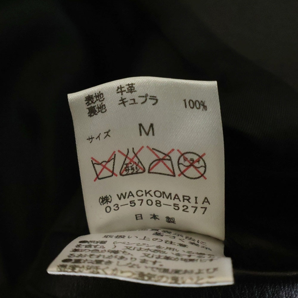 WACKO MARIA(ワコマリア) ステアハイド ジップアップレザースポーツジャケット ブルゾン ブラック