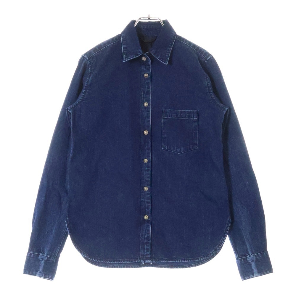 CHROME HEARTS(クロムハーツ) LOOSEEND ルーズエンド 袖クロスパッチクロスボールボタンデニム長袖シャツ インディゴ レディース