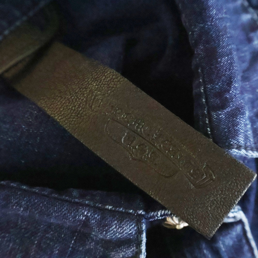 CHROME HEARTS(クロムハーツ) LOOSEEND ルーズエンド 袖クロスパッチクロスボールボタンデニム長袖シャツ インディゴ レディース