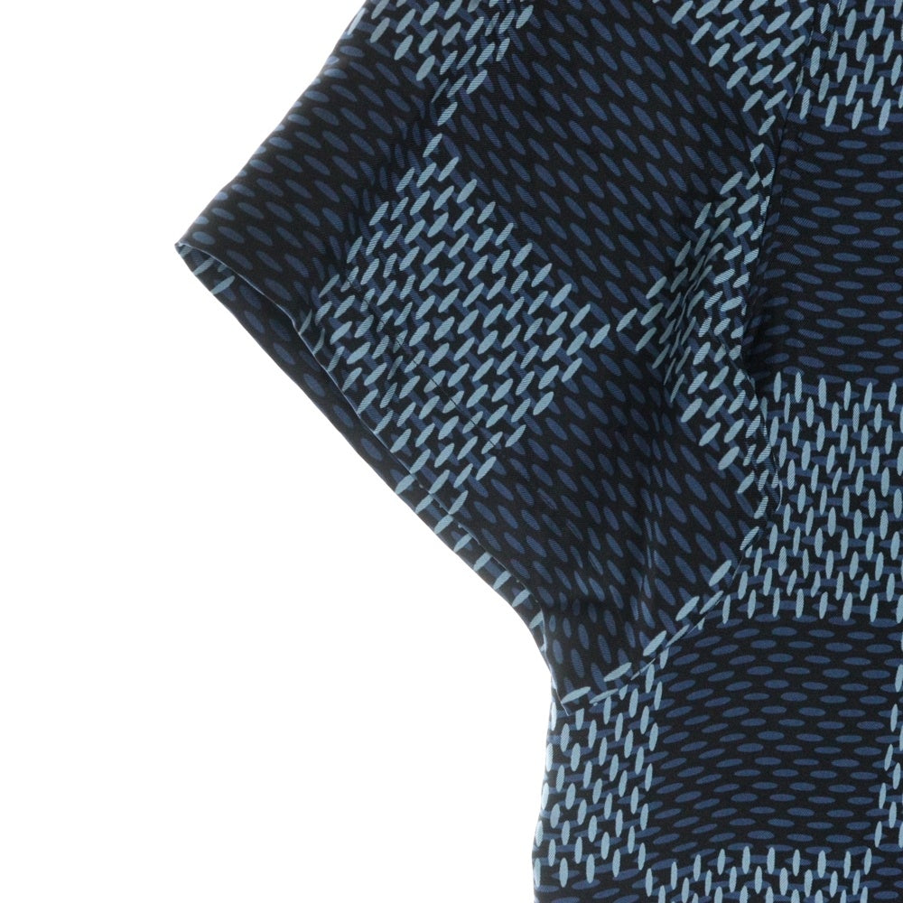 LOUIS VUITTON(ルイヴィトン) 25AW 総柄 ダミエ シルク半袖シャツ ブルー RM252MQ FYQ HTS41W