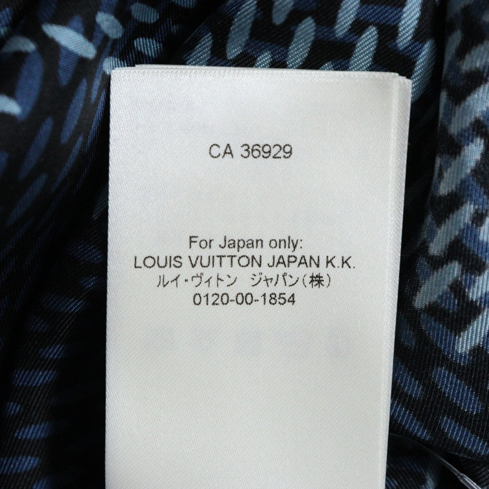 LOUIS VUITTON(ルイヴィトン) 25AW 総柄 ダミエ シルク半袖シャツ ブルー RM252MQ FYQ HTS41W