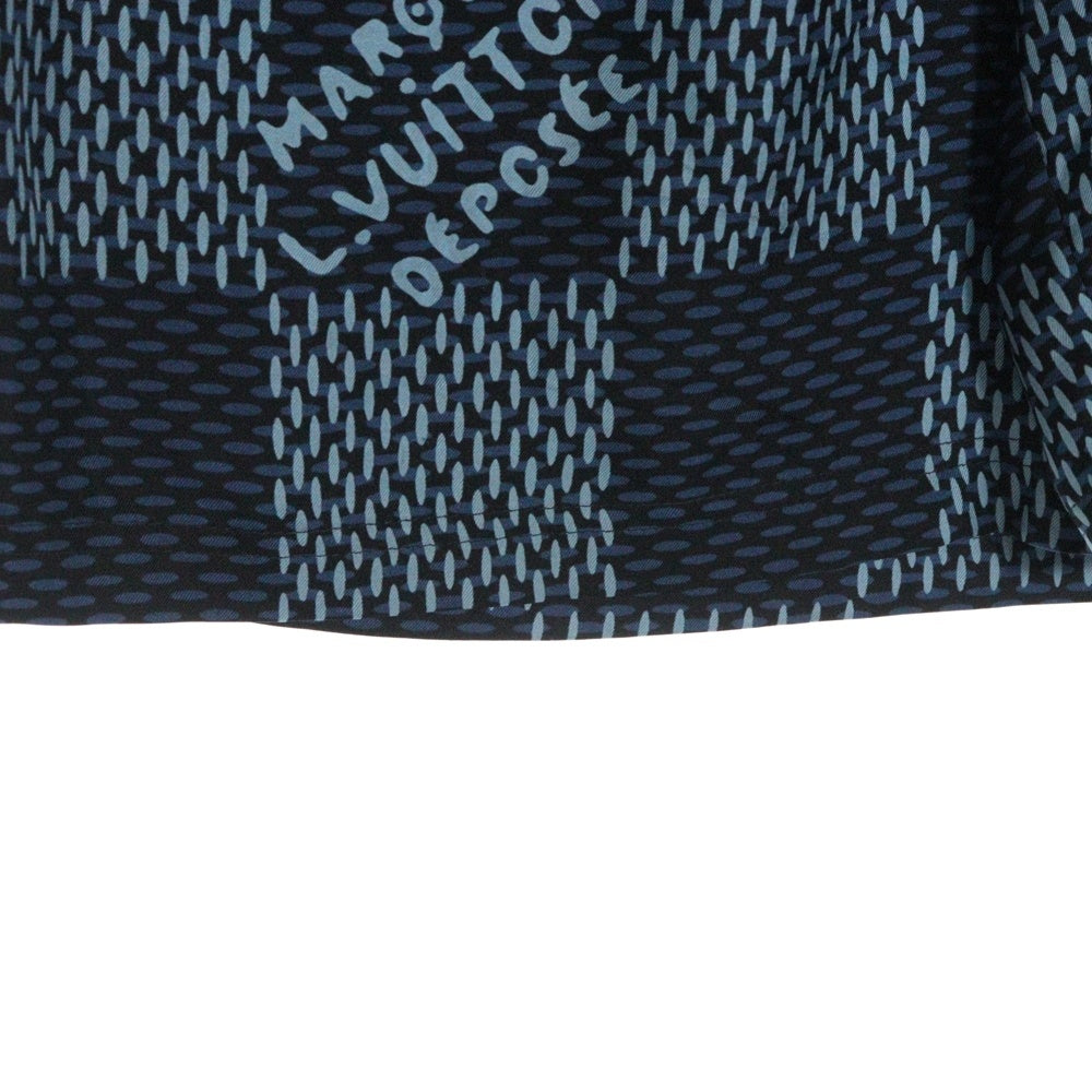 LOUIS VUITTON(ルイヴィトン) 25AW 総柄 ダミエ シルクショーツ ハーフパンツ ブルー RM252MQ FYQ HTP46W