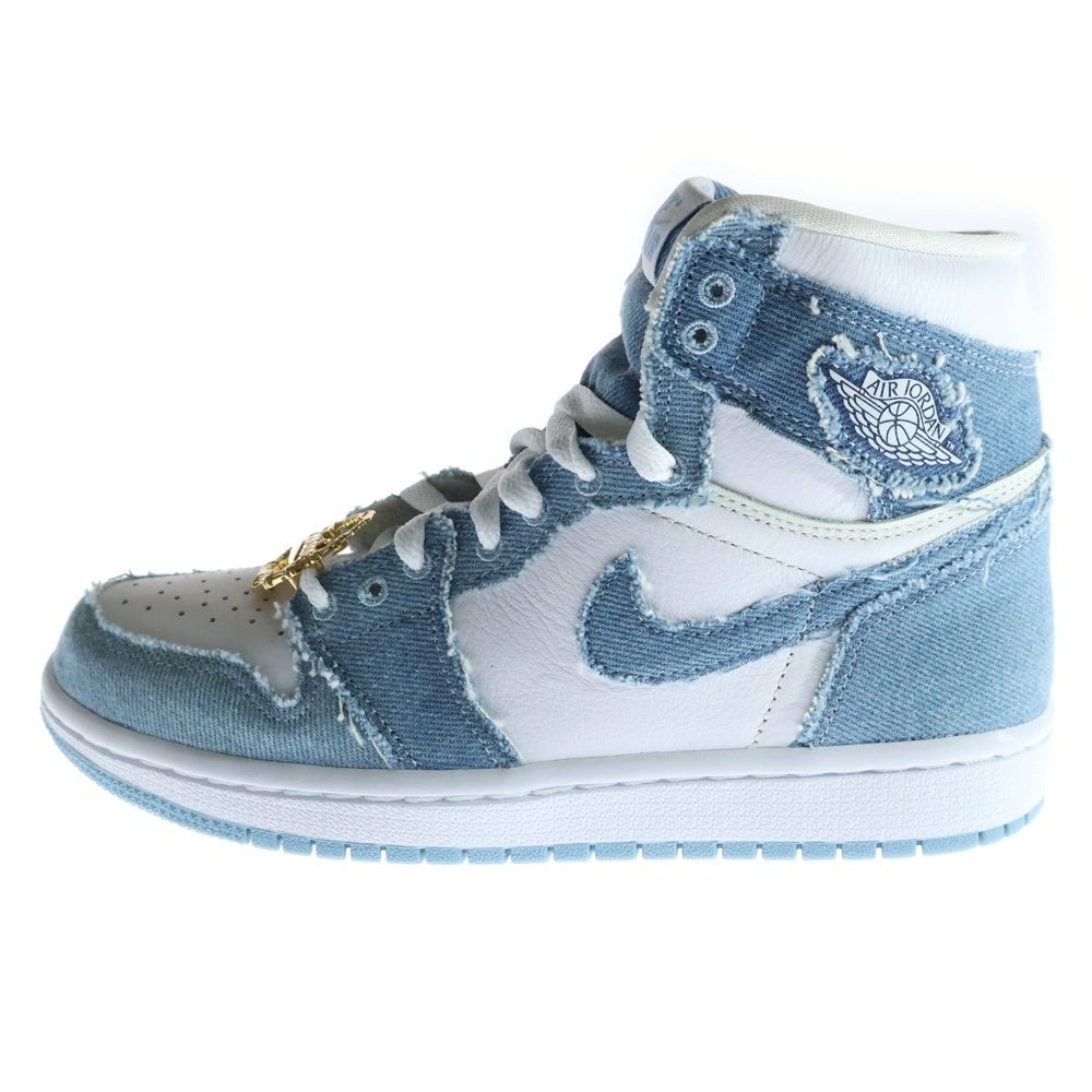 NIKE(ナイキ) WMNS AIR JORDAN 1 HIGH OG DENIM DM9036-104 ウィメンズ エアジョーダン1 OG デニム ハイカットスニーカー US7/24cm ホワイト/インディゴ レディース