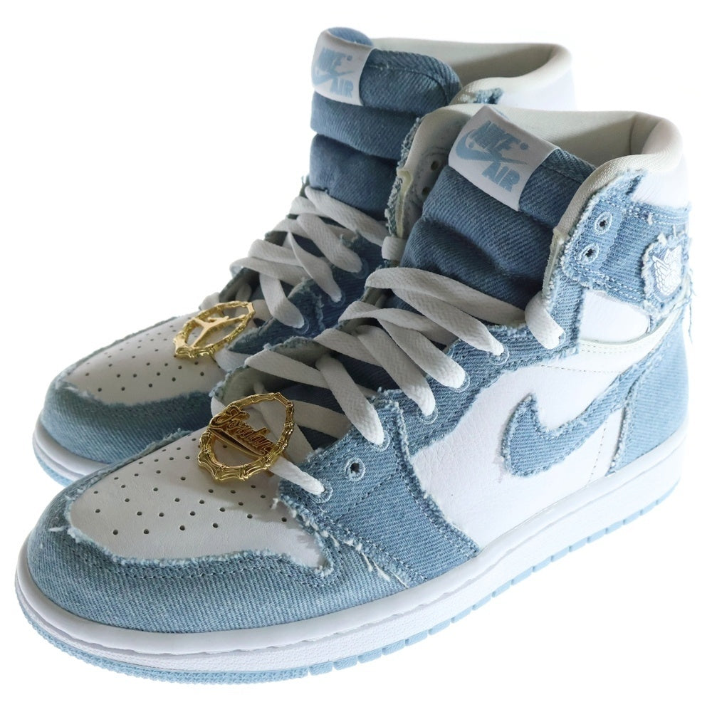 NIKE(ナイキ) WMNS AIR JORDAN 1 HIGH OG DENIM DM9036-104 ウィメンズ エアジョーダン1 OG デニム ハイカットスニーカー US7/24cm ホワイト/インディゴ レディース
