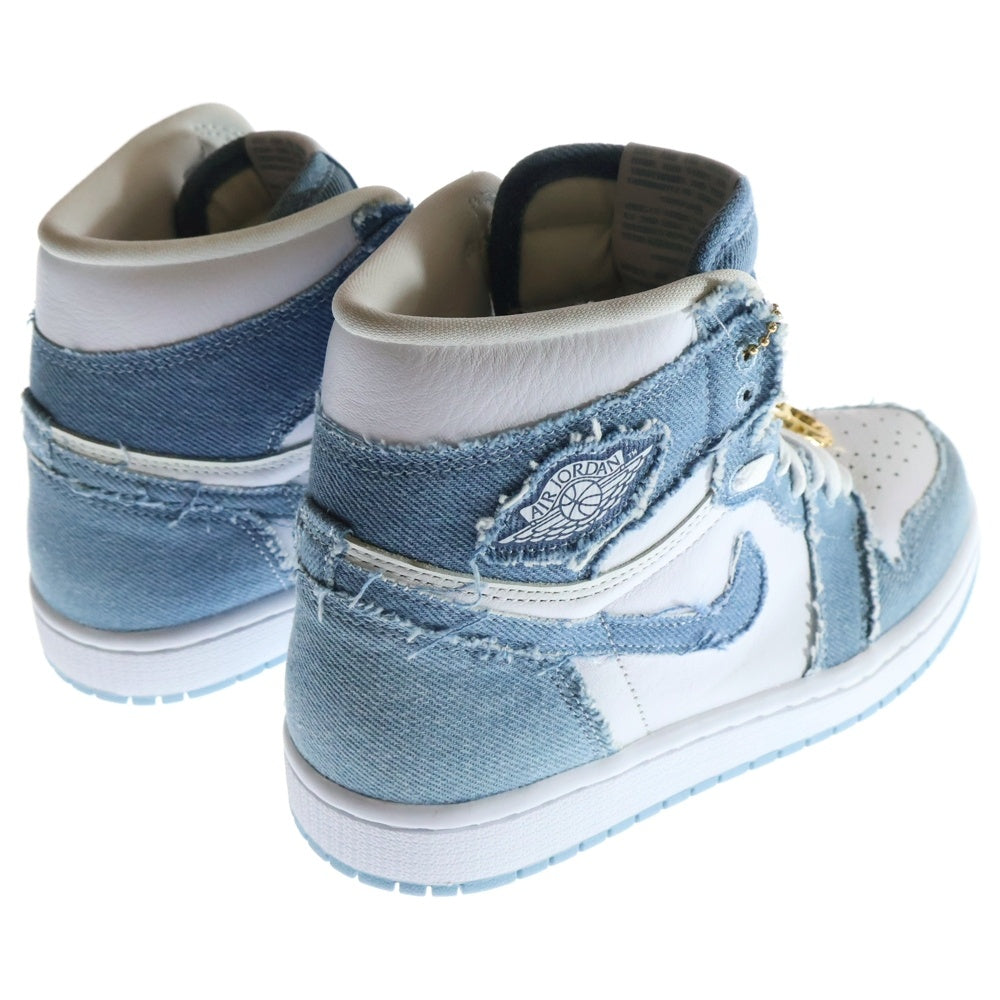 NIKE(ナイキ) WMNS AIR JORDAN 1 HIGH OG DENIM DM9036-104 ウィメンズ エアジョーダン1 OG デニム ハイカットスニーカー US7/24cm ホワイト/インディゴ レディース