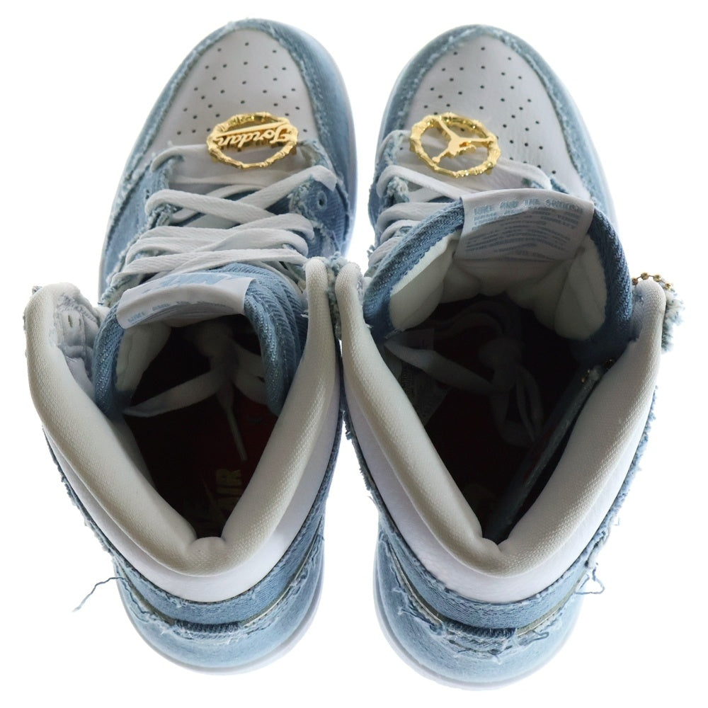 NIKE(ナイキ) WMNS AIR JORDAN 1 HIGH OG DENIM DM9036-104 ウィメンズ エアジョーダン1 OG デニム ハイカットスニーカー US7/24cm ホワイト/インディゴ レディース