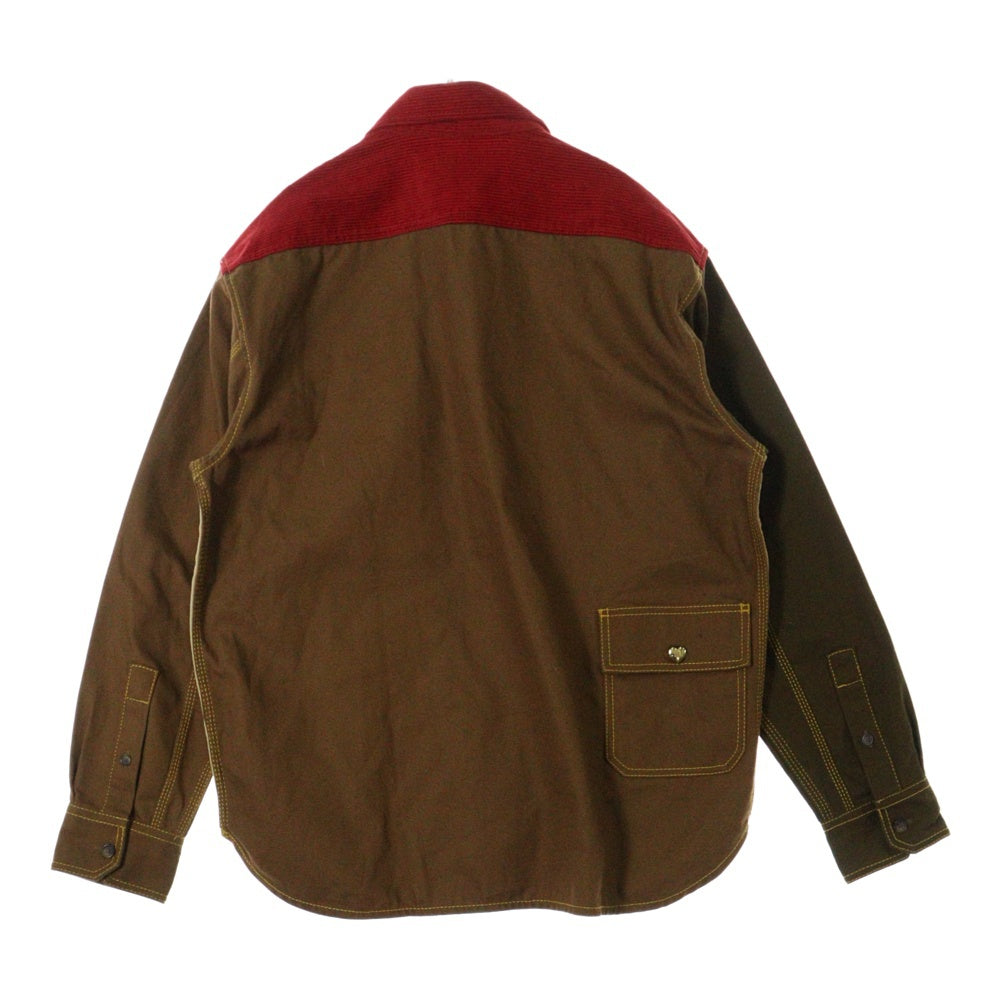 MARNI(マルニ) 23SS ×CarHartt カーハート カラーブロック オーバー長袖シャツジャケット ブラウン/レッド