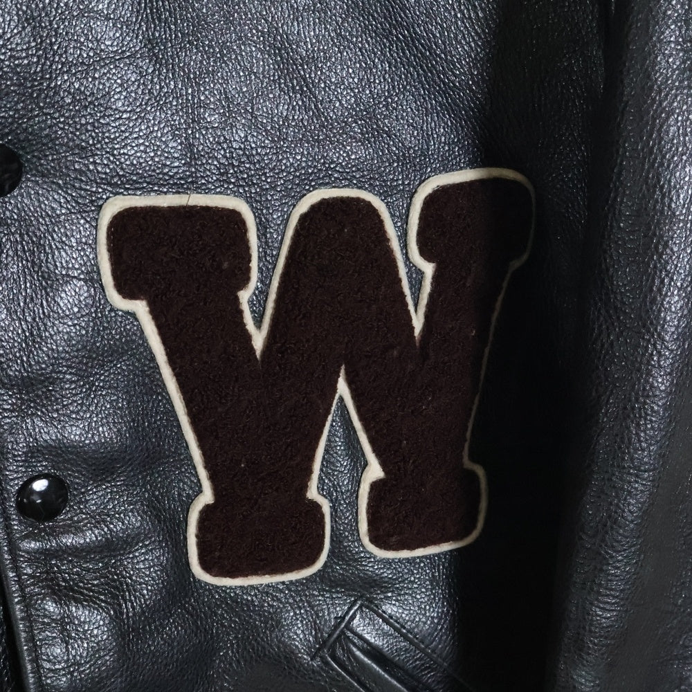 weirdo(ウィアード) カウハイド ワッペン付き コーデュロイライナー レザージャケット ブラック