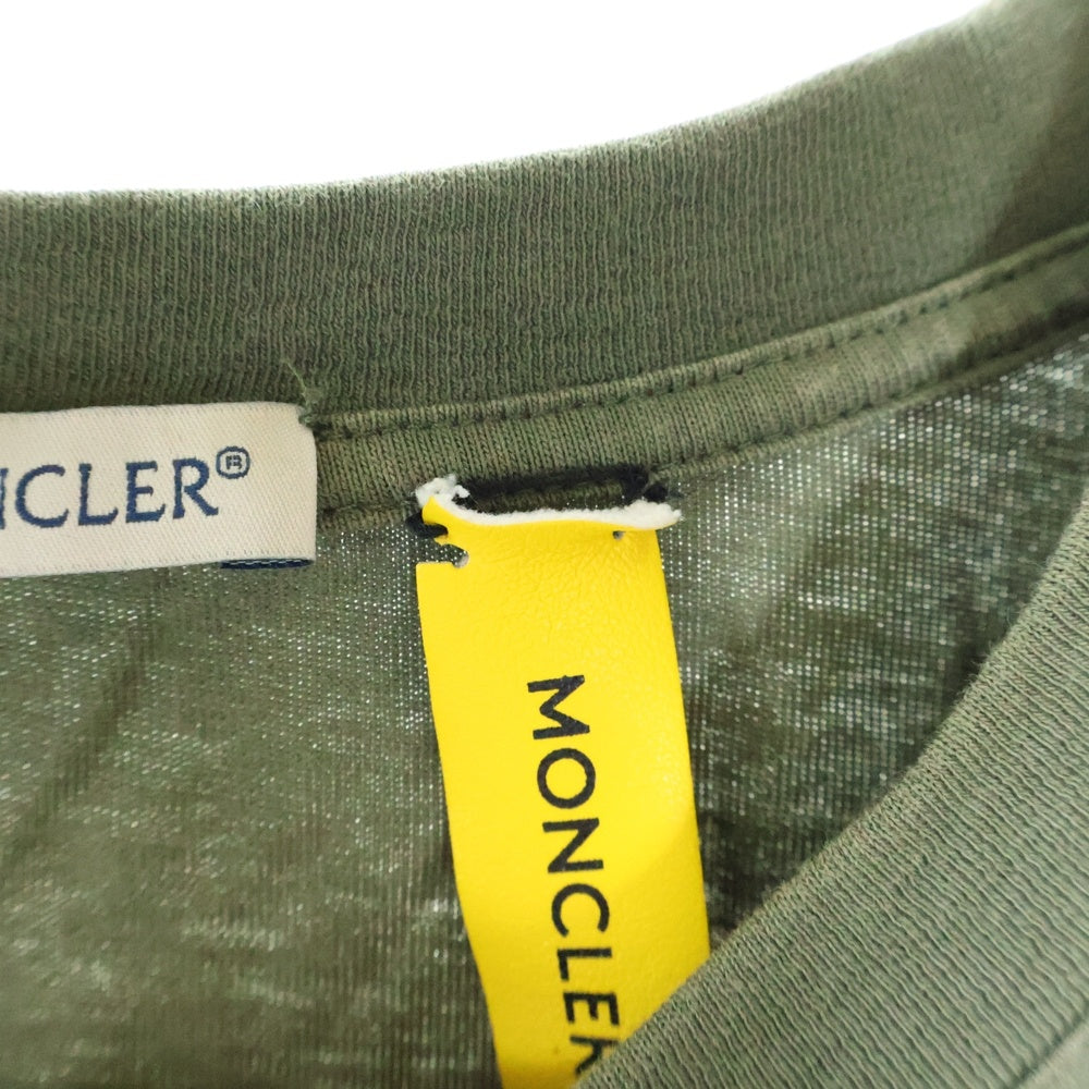 MONCLER GENIUS(モンクレール ジーニアス) 21SS フロントロゴ プリント半袖Tシャツ カーキG109H8C00002 809E3