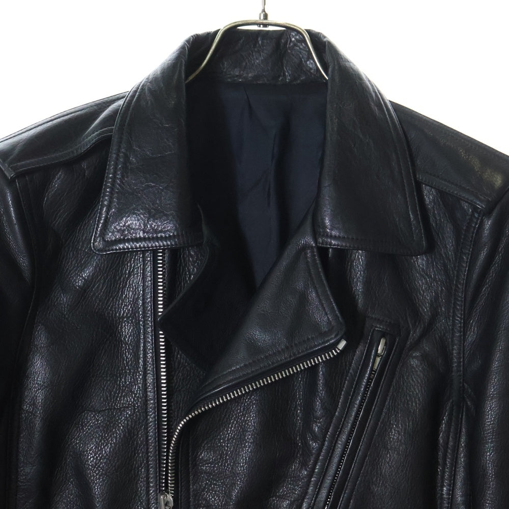 Rick Owens(リックオウエンス) GIACCA IN PELLE STOOGES レザー ダブルライダース ジャケット ブラック RU16S3764LCW