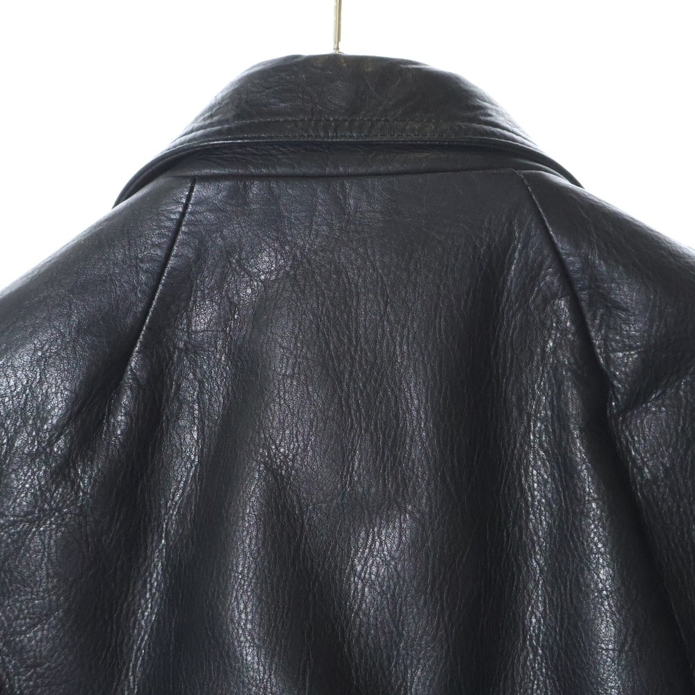 Rick Owens(リックオウエンス) GIACCA IN PELLE STOOGES レザー ダブルライダース ジャケット ブラック RU16S3764LCW