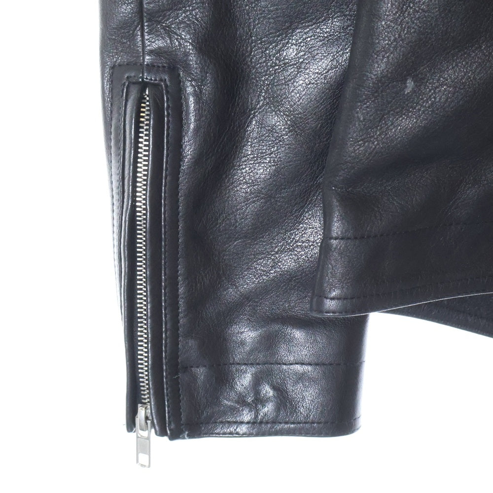 Rick Owens(リックオウエンス) GIACCA IN PELLE STOOGES レザー ダブルライダース ジャケット ブラック RU16S3764LCW