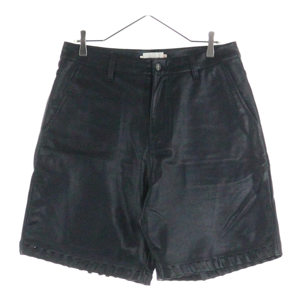 Honor The Gift(オナーザギフト) ステッチデザイン レザーショートパンツ ハーフパンツ ブラック 8319-343-0353