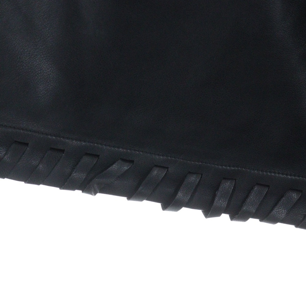 Honor The Gift(オナーザギフト) ステッチデザイン レザーショートパンツ ハーフパンツ ブラック 8319-343-0353