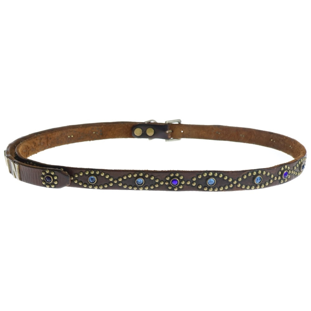 TENDERLOIN(テンダーロイン) ×HTC×PORTER T-STUD BELT エイチーシー ポーター スタッズ ナロー レザー ベルト ブラウン