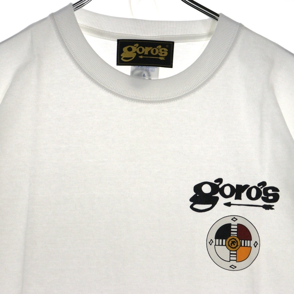 goro's(ゴローズ) ホイールデザインフロントロゴプリント半袖Tシャツ カットソー ホワイト