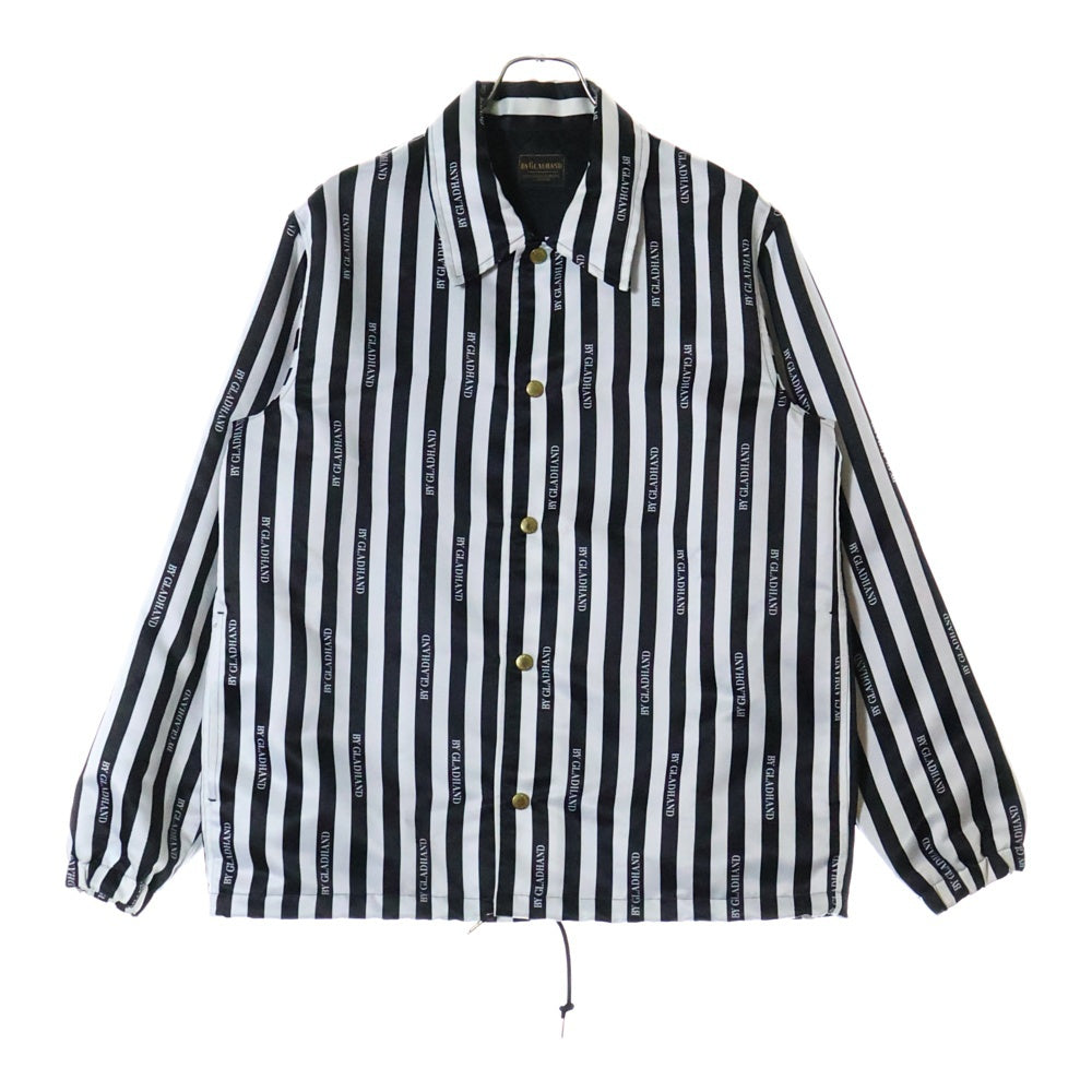 BY GLADHAND(バイグラッドハンド) 20SS GRACE STRIPE COACH JACKET ストライプ コーチジャケット ホワイト/ネイビー BYGH-20-SS-03