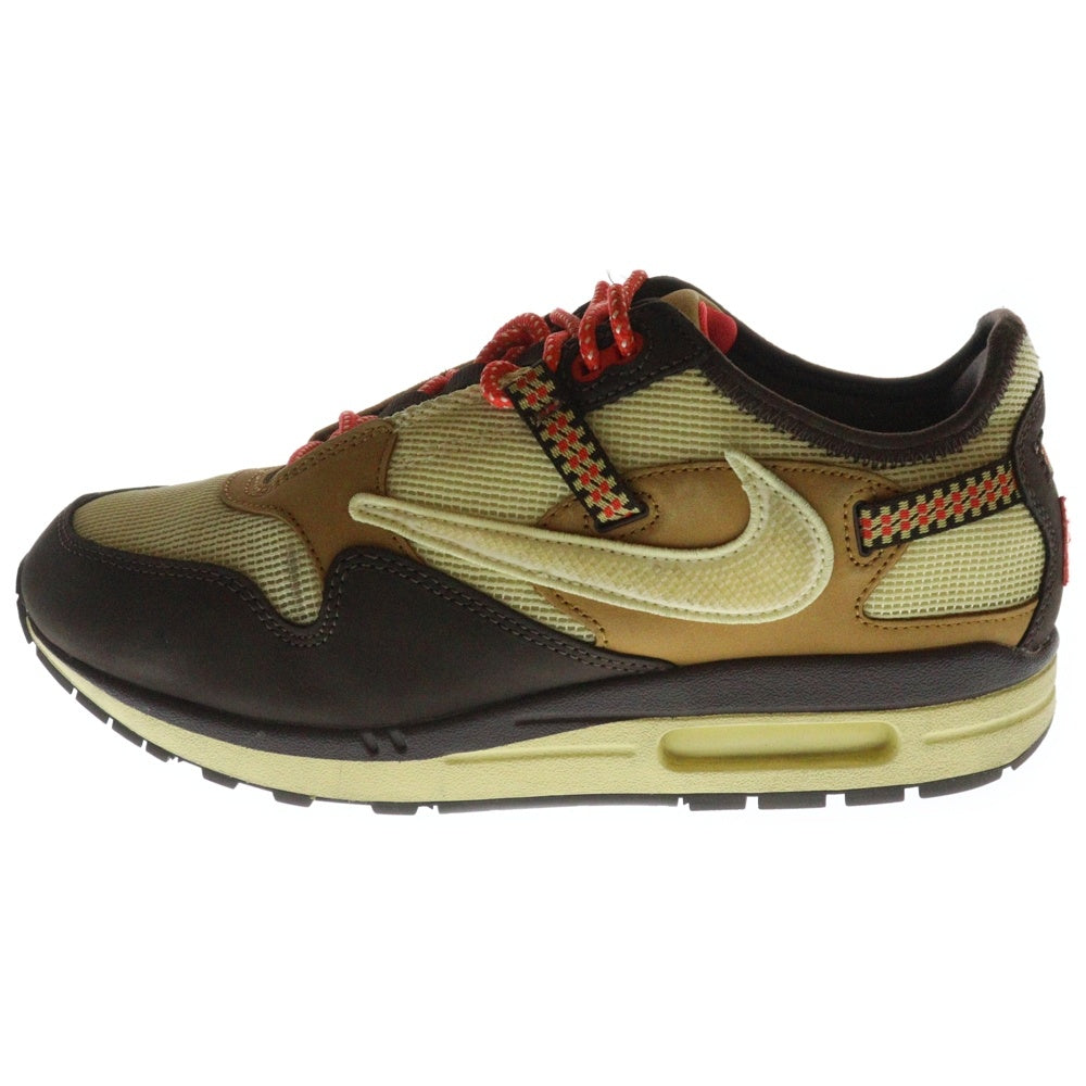 NIKE(ナイキ) ×TRAVIS SCOTT AIR MAX 1 CACTUS JACK トラヴィススコット エアマックス1カクタスジャック ローカットスニーカー ブラウン/イエロー US9.5/27.5cm D09392-200