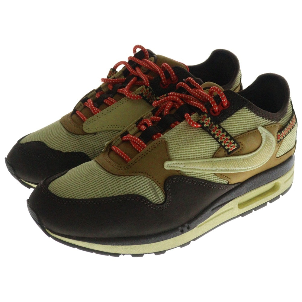 NIKE(ナイキ) ×TRAVIS SCOTT AIR MAX 1 CACTUS JACK トラヴィススコット エアマックス1カクタスジャック ローカットスニーカー ブラウン/イエロー US9.5/27.5cm D09392-200