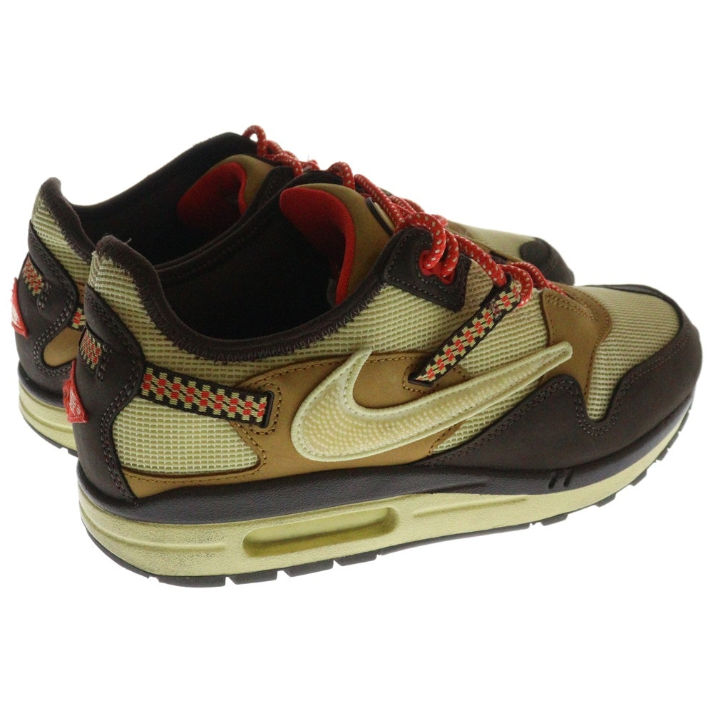 NIKE(ナイキ) ×TRAVIS SCOTT AIR MAX 1 CACTUS JACK トラヴィススコット エアマックス1カクタスジャック ローカットスニーカー ブラウン/イエロー US9.5/27.5cm D09392-200