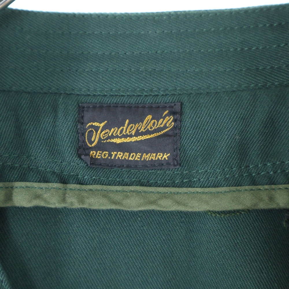 TENDERLOIN(テンダーロイン) フロントボタン バックロゴ刺繍 ワークジャケット グリーン