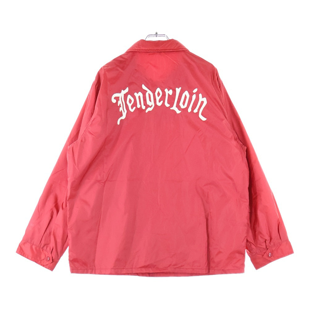 TENDERLOIN(テンダーロイン) スナップボタン フロントロゴワッペン ナイロン コーチジャケット レッド