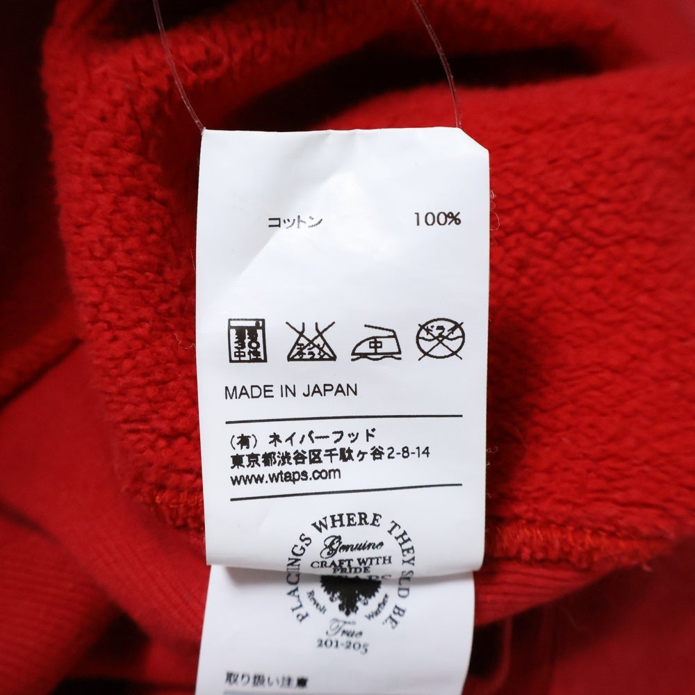 WTAPS(ダブルタップス) プリントデザイン プルオーバー パーカー スウェット レッド