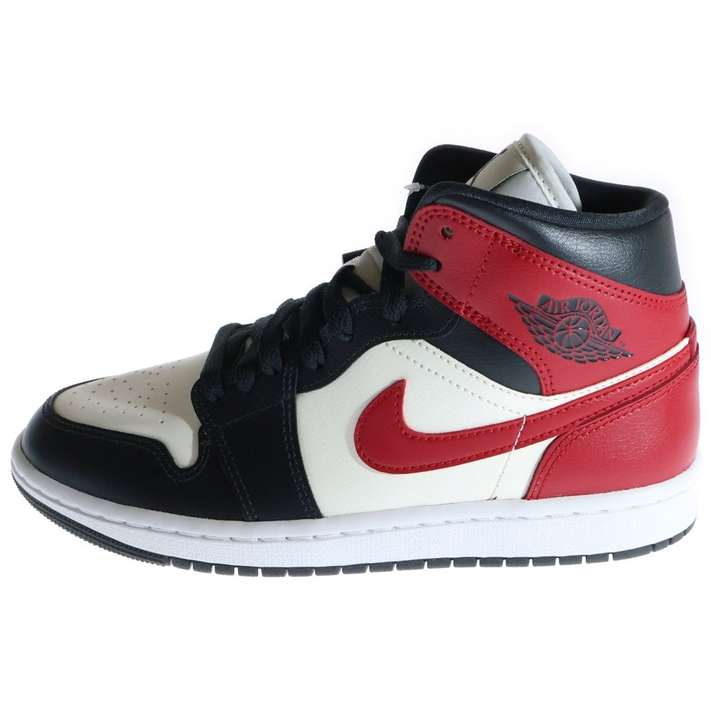 NIKE(ナイキ) WMNS AIR JORDAN 1 MID ウィメンズ エアジョーダン 1 ミッドカットスニーカー レッド/ホワイト/ブラック US7/24cm BQ6472-160