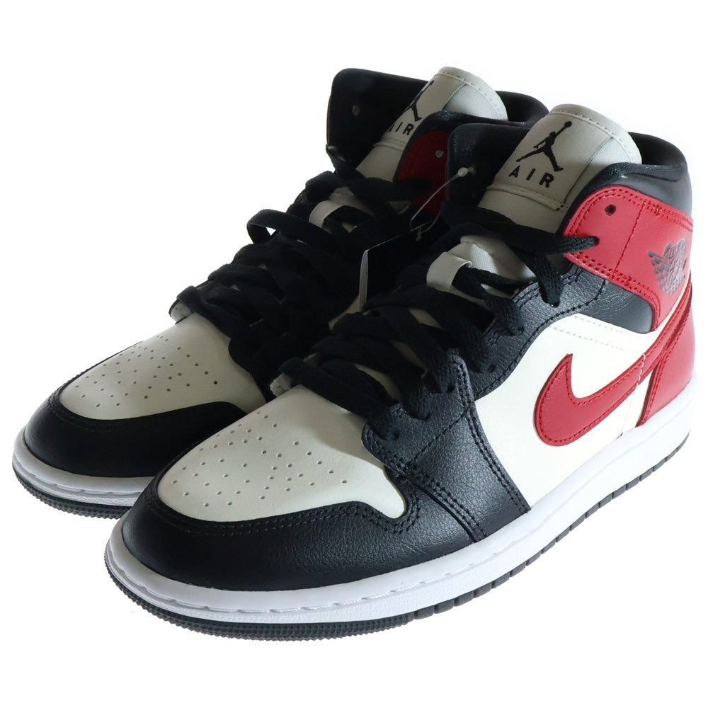 NIKE(ナイキ) WMNS AIR JORDAN 1 MID ウィメンズ エアジョーダン 1 ミッドカットスニーカー レッド/ホワイト/ブラック US7/24cm BQ6472-160