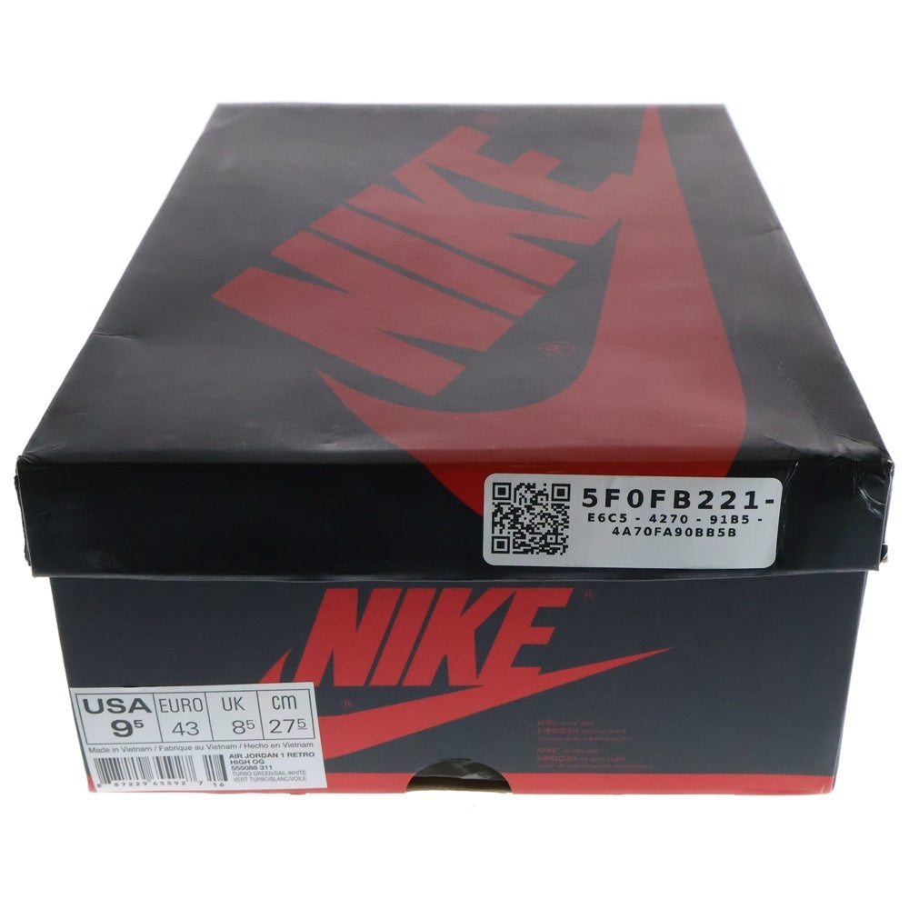 NIKE(ナイキ) AIR JORDAN 1 RETRO HIGH OG TURBO GREEN エアジョーダン1 ターボグリーン ハイカットスニーカー ライトブルー/ホワイト US9.5/27.5cm 555088-311