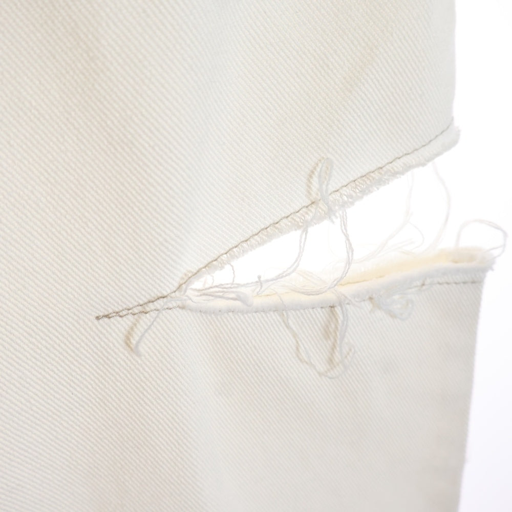 Maison Margiela 1(メゾンマルジェラ) スラッシュディテール カットオフ デニムパンツ ジーンズ ホワイト レディース S51LA0106 S47399