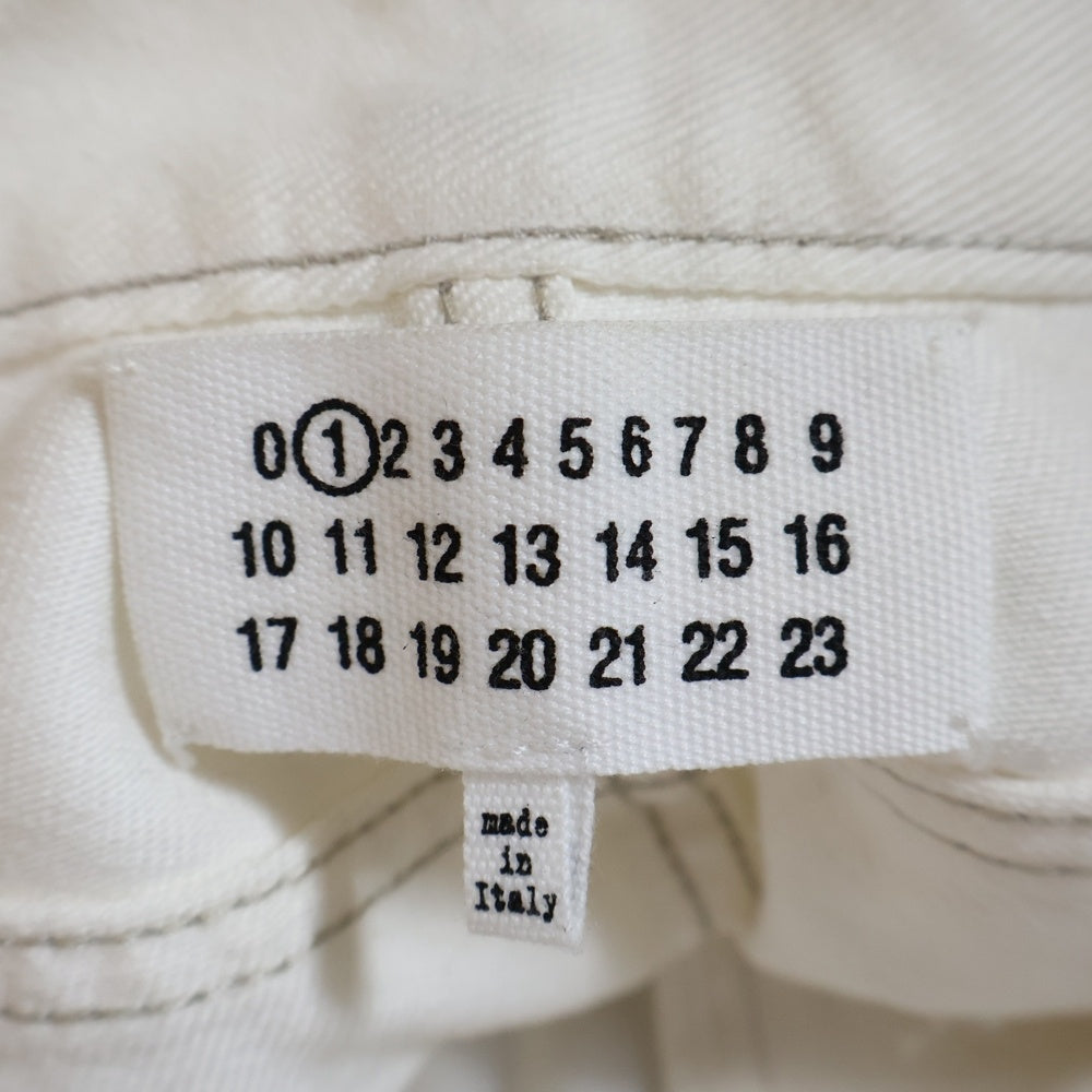 Maison Margiela 1(メゾンマルジェラ) スラッシュディテール カットオフ デニムパンツ ジーンズ ホワイト レディース S51LA0106 S47399