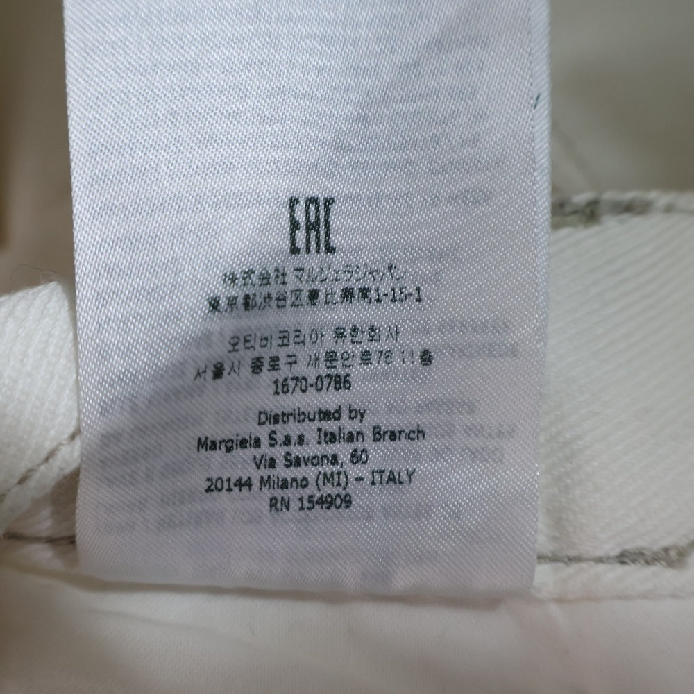 Maison Margiela 1(メゾンマルジェラ) スラッシュディテール カットオフ デニムパンツ ジーンズ ホワイト レディース S51LA0106 S47399