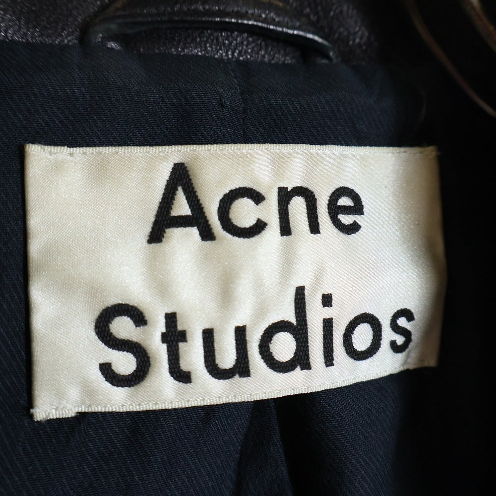 Acne Studios(アクネ ストゥディオズ) MOCK LEATHER JACKET モック ライダースジャケット レザージャケット ブラック