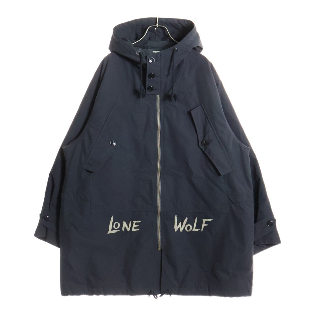 weirdo(ウィアード) LONE WOLF ジップアップ ナイロンフーデッドジャケット モッズコート ブラック