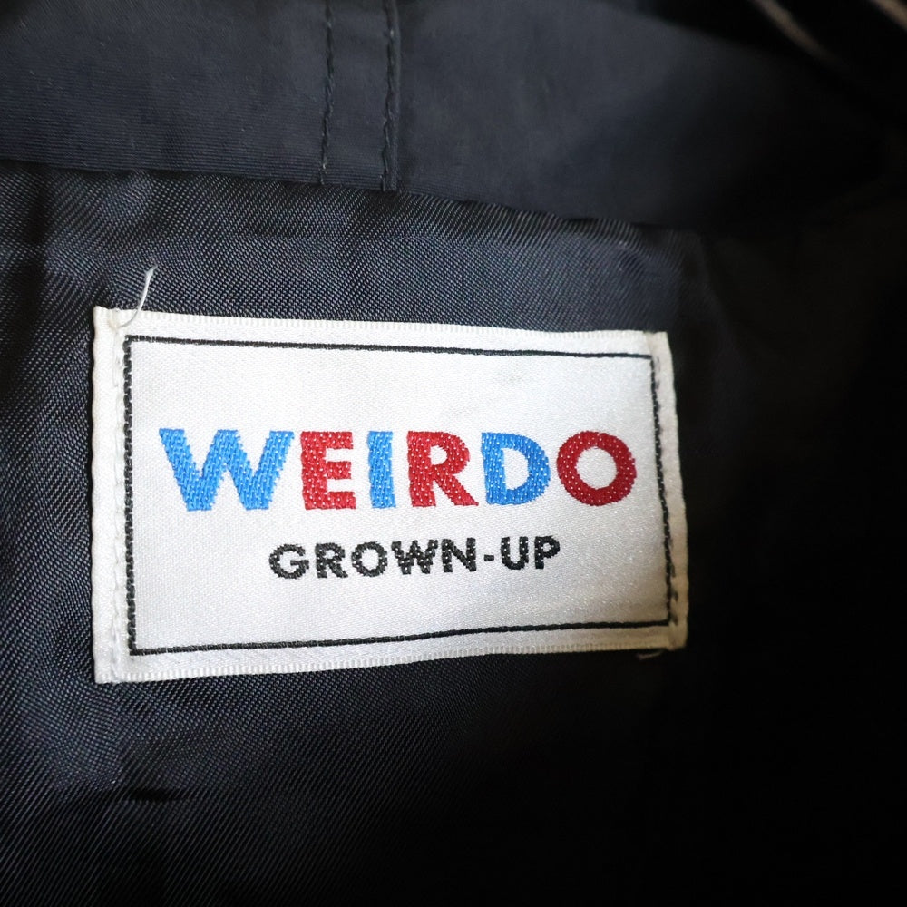 weirdo(ウィアード) LONE WOLF ジップアップ ナイロンフーデッドジャケット モッズコート ブラック