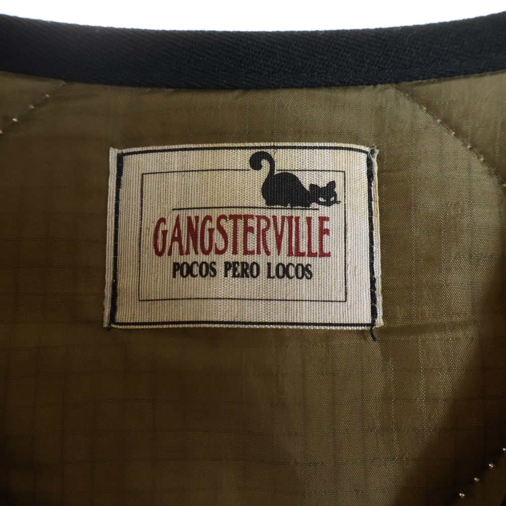 GANGSTERVILLE(ギャングスタービル) ジップアップキルティング ライナージャケット ミリタリージャケット カーキ