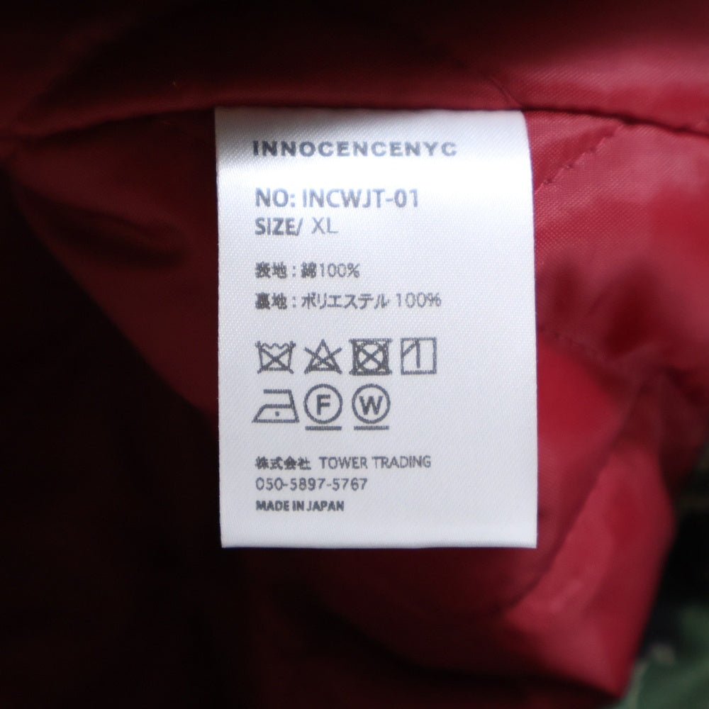 Innocence NYC(イノセンス) 24AW CAMO WORK JACKET 総柄迷彩 カモワークジャケット キルティング フライトジャケット カーキ